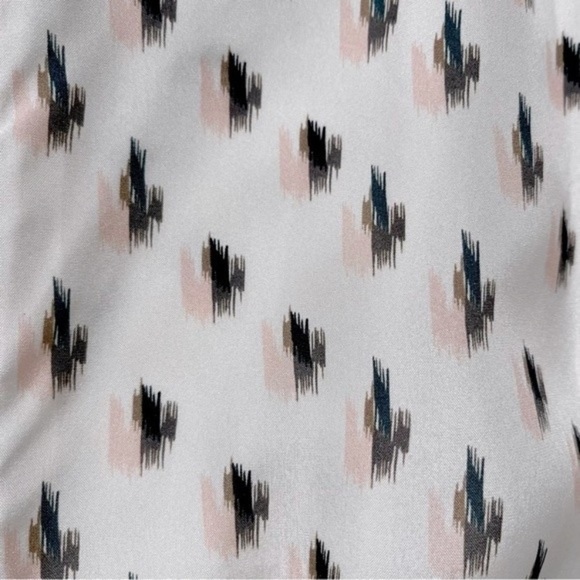 Theory Floral lkat Print Silk Tie Back Slip Midi Dress Size Medium - Picture 6 of 13